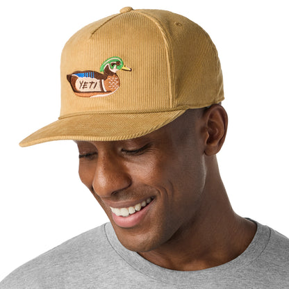 Corduroy Flat Brim Rope Hat